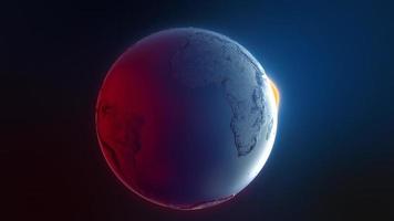 Black Earth globe planet world map sunrise technology background universe video