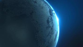 schwarz Erde Globus Planet Welt Karte Sonnenaufgang Technologie Hintergrund Universum video