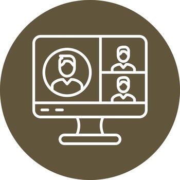 icono de vector de videoconferencia