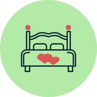 icono de vector de cama doble