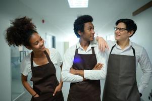 Portrait of Culinary and beverage institute student with readiness before entering the classroom photo