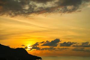 Sunsets at the Beau Vallon beach, on Mahe island, Seychelles photo