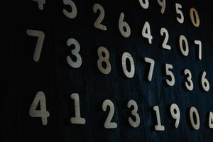 Digital background with numbers. Texture of random numbers figures. Economic Collapse or default concept. photo