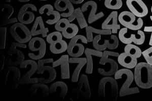 Digital background with numbers. Texture of random numbers figures. Economic Collapse or default concept. photo