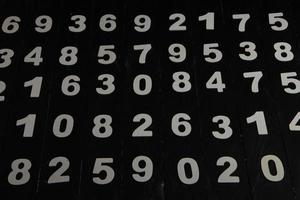 Digital background with numbers. Texture of random numbers figures. Economic Collapse or default concept. photo