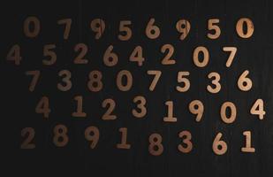 Digital background with numbers. Texture of random numbers figures. Economic Collapse or default concept. photo