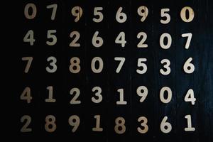 Digital background with numbers. Texture of random numbers figures. Economic Collapse or default concept. photo