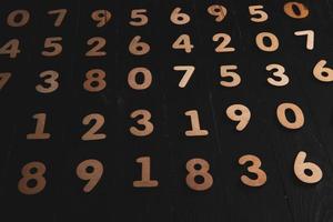 Digital background with numbers. Texture of random numbers figures. Economic Collapse or default concept. photo