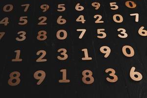 Digital background with numbers. Texture of random numbers figures. Economic Collapse or default concept. photo