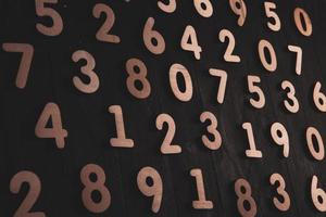 Digital background with numbers. Texture of random numbers figures. Economic Collapse or default concept. photo