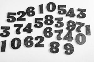 Digital background with numbers. Texture of random numbers figures. Economic Collapse or default concept. photo