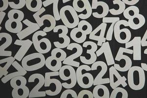 Digital background with numbers. Texture of random numbers figures. Economic Collapse or default concept. photo