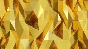 Abstract 3d golden polygonal background 3D rendering. Copy space. photo