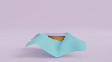 3d podium pastel color round product display red background.3d render illustration. photo