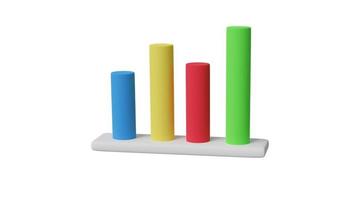 3d graph icon for business new idea. Excellent business graph on white background. 3D render illustration photo