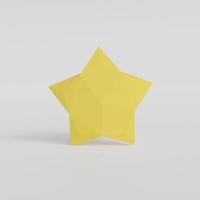 Star icon in cartoon 3d style isolated on white background. 3D render illustration photo