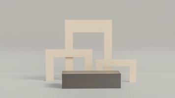 3d light brown product display square displays cosmetics on light background photo