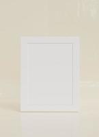 3d white photo frame mockup for photo or text. Empty photo frame
