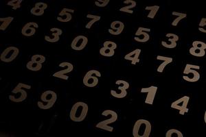 Digital background with numbers. Texture of random numbers figures. Economic Collapse or default concept. photo