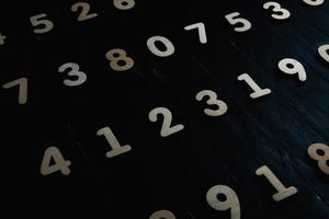 Digital background with numbers. Texture of random numbers figures. Economic Collapse or default concept. photo