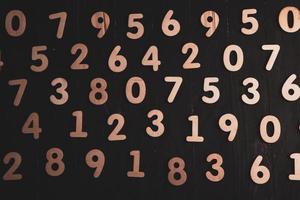 Digital background with numbers. Texture of random numbers figures. Economic Collapse or default concept. photo