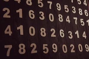 Digital background with numbers. Texture of random numbers figures. Economic Collapse or default concept. photo