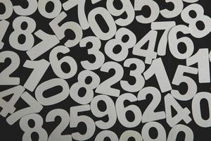 Digital background with numbers. Texture of random numbers figures. Economic Collapse or default concept. photo