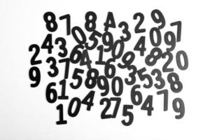 Digital background with numbers. Texture of random numbers figures. Economic Collapse or default concept. photo