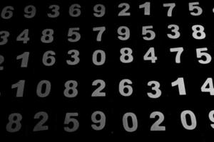 Digital background with numbers. Texture of random numbers figures. Economic Collapse or default concept. photo