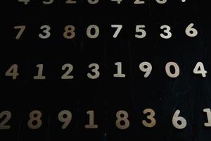 Digital background with numbers. Texture of random numbers figures. Economic Collapse or default concept. photo