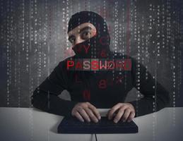 Hacker invading passwords photo