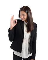 Businesswoman with agreement gesture photo