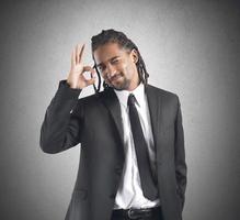 Businessman with agreement gesture photo