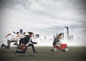 Businesspeople competing concept photo