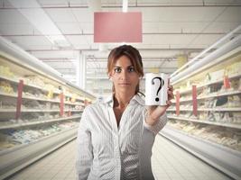 Supermarket question concept photo