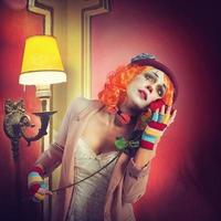 Dramatic female clown photo