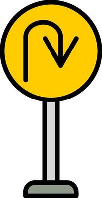 U Turn Vector Icon