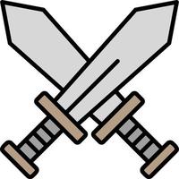 Cross Batle Sword Vector Icon