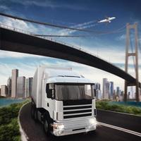 Truck transportation concept photo