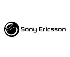 sony ericsson marca logo teléfono símbolo con nombre negro diseño Japón móvil vector ilustración