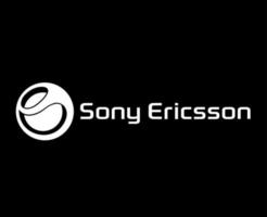 sony ericsson marca logo teléfono símbolo con nombre blanco diseño Japón móvil vector ilustración con negro antecedentes