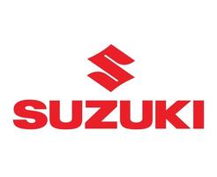 suzuki logo marca coche símbolo con nombre rojo diseño Japón automóvil vector ilustración