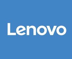 Lenovo Logo Brand Phone Symbol Name White Design China Mobile Vector Illustration With Blue Background