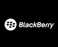 BlackBerry Brand Logo Phone Symbol With Name White Design Canada Mobile Vector Illustration With Black Background