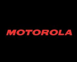 Motorola Brand Logo Phone Symbol Name Red Design Usa Mobile Vector Illustration With Black Background