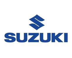 Suzuki Logo Brand Car Symbol With Name Blue Design Japan Automobile Vector Illustration