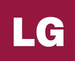 LG Logo Brand Phone Symbol Name White Design South Korea Mobile Vector Illustration With Red Background