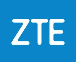 ZTE Logo Brand Phone Symbol Name White Design Hong Kong Mobile Vector Illustration With Blue Background