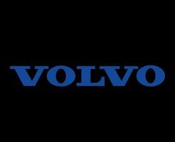 Volvo Logo Brand Car Symbol Name Blue Design Swedish Automobile Vector Illustration With Black Background