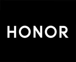 Honor Brand Logo Phone Symbol White Design China Mobile Vector Illustration With Black Background